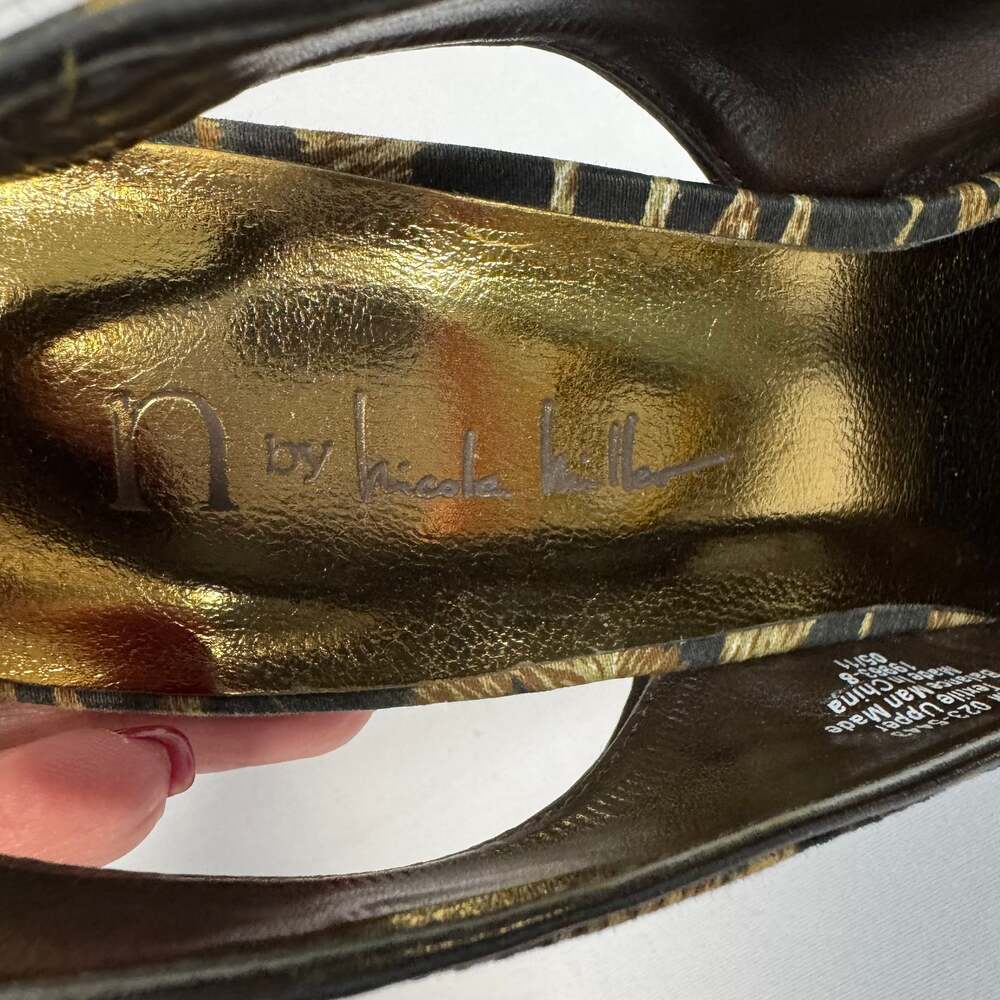 Nicole Miller Sexy Animal Print Slingback Pumps Size 8.5 - Picture 4 of 6